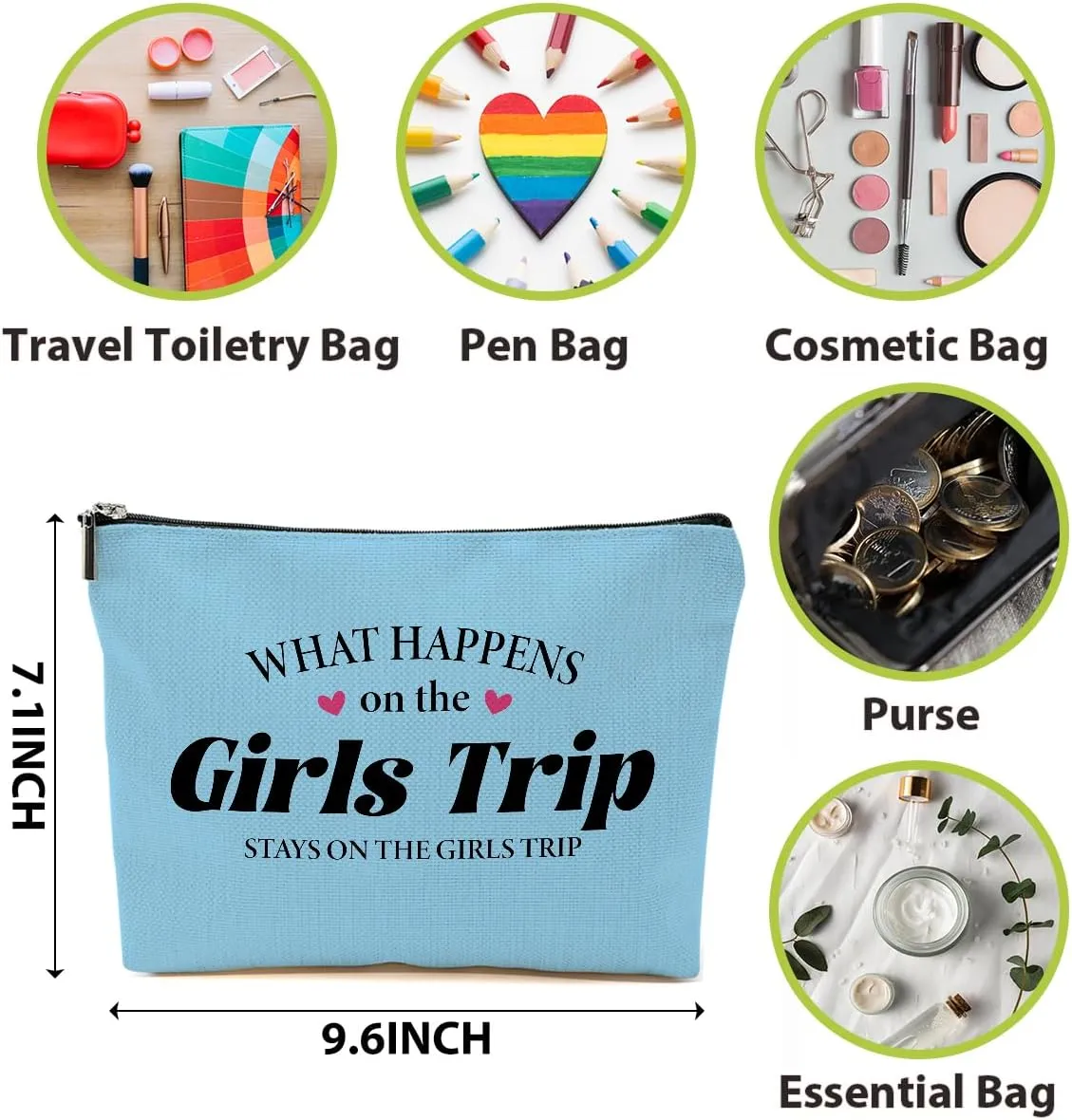 1 Pcs 3 Pcs 4 Pcs Makeup Bag, Girls Trip Gifts Favors Girls Weekend Gifts, Friendship Gifts for Women Bestie Bride