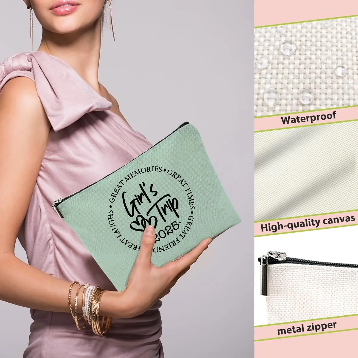 1 Pcs 3 Pcs 4 Pcs Makeup Bag, Girls Trip Gifts Favors Girls Weekend Gifts, Friendship Gifts for Women Bestie Bride