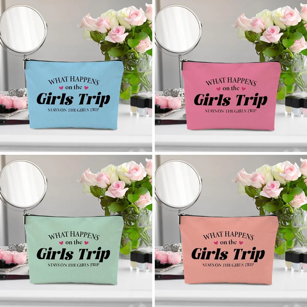 1 Pcs 3 Pcs 4 Pcs Makeup Bag, Girls Trip Gifts Favors Girls Weekend Gifts, Friendship Gifts for Women Bestie Bride