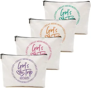 1 Pcs 3 Pcs 4 Pcs Makeup Bag, Girls Trip Gifts Favors Girls Weekend Gifts, Friendship Gifts for Women Bestie Bride