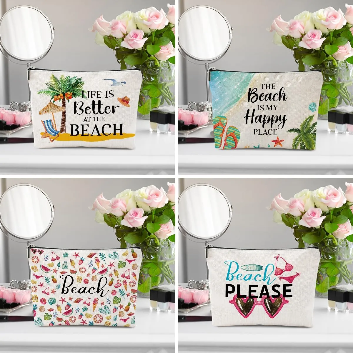 1 Pcs 3 Pcs 4 Pcs Makeup Bag, Girls Trip Gifts Favors Girls Weekend Gifts, Friendship Gifts for Women Bestie Bride