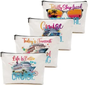 1 Pcs 3 Pcs 4 Pcs Makeup Bag, Girls Trip Gifts Favors Girls Weekend Gifts, Friendship Gifts for Women Bestie Bride