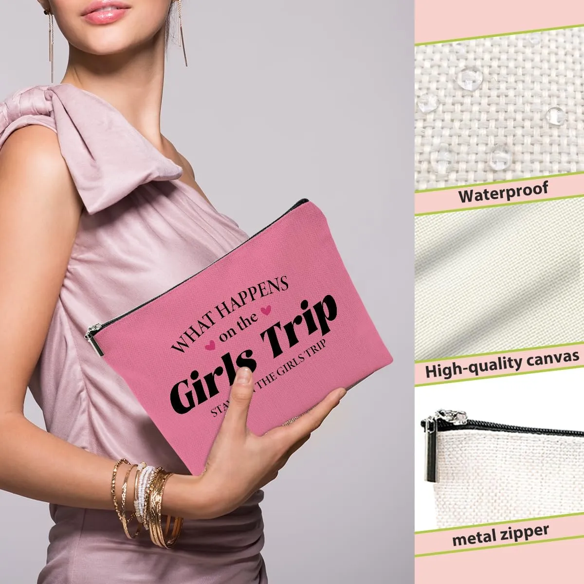 1 Pcs 3 Pcs 4 Pcs Makeup Bag, Girls Trip Gifts Favors Girls Weekend Gifts, Friendship Gifts for Women Bestie Bride
