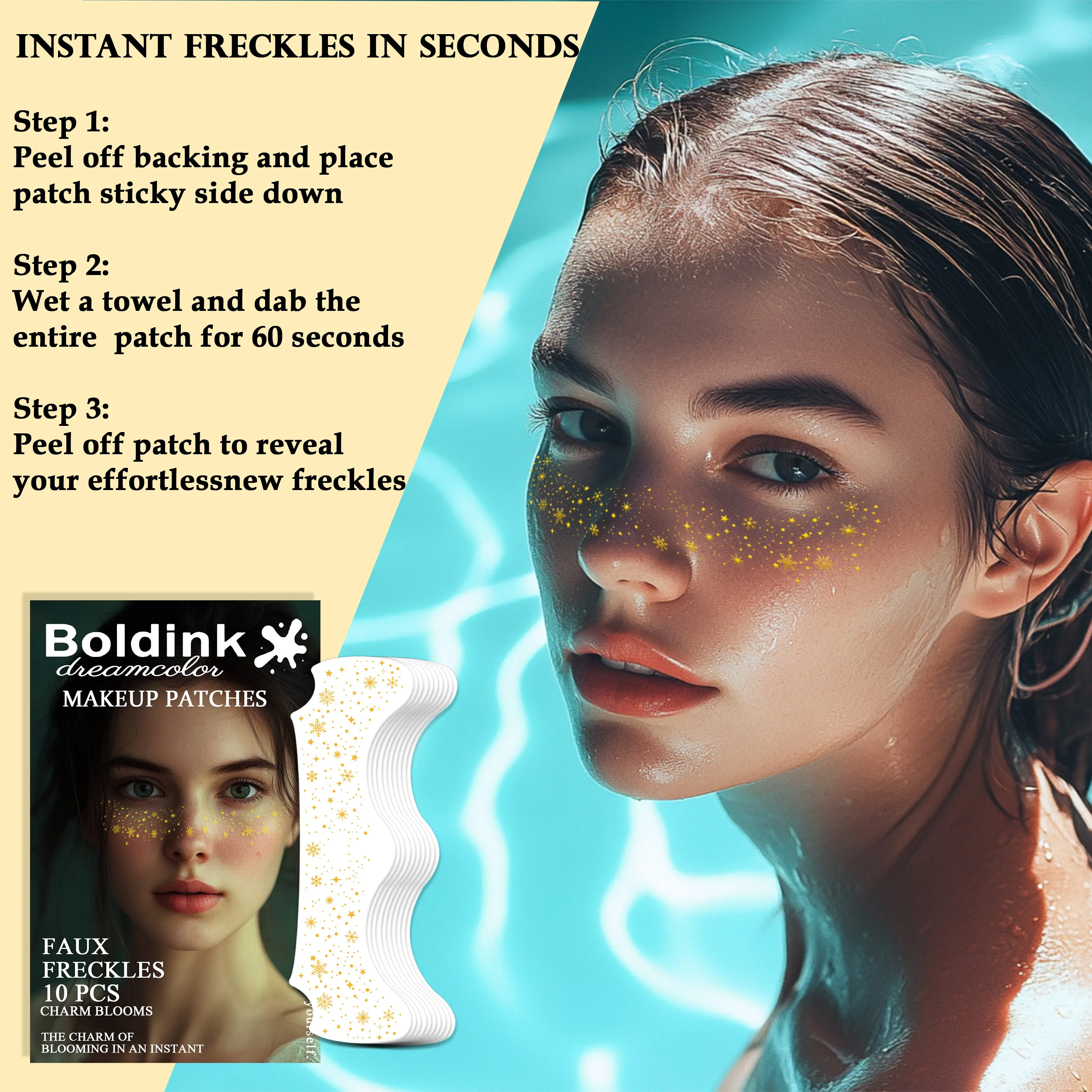 10pcs Gold Snowflake Cosmetic Patches