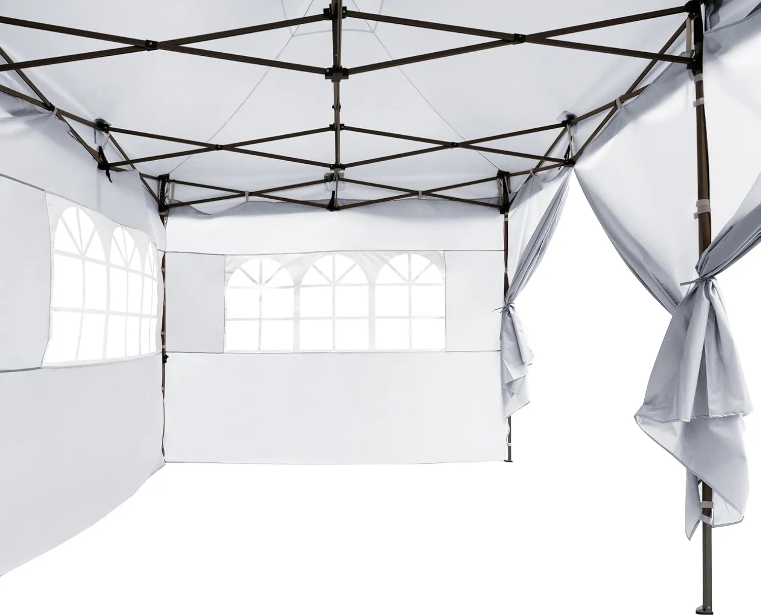 10x20 FT Canopy Party Tent with Wheeled Bag,Outdoor Waterproof Wedding Patio Gazebo W/ 6 Removable Sidewalls,Large Event Shelters W/Sandbags & Adjustable Height,for Party,Wedding,White
