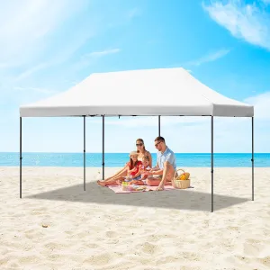 10x20 FT Canopy Party Tent with Wheeled Bag,Outdoor Waterproof Wedding Patio Gazebo W/ 6 Removable Sidewalls,Large Event Shelters W/Sandbags & Adjustable Height,for Party,Wedding,White