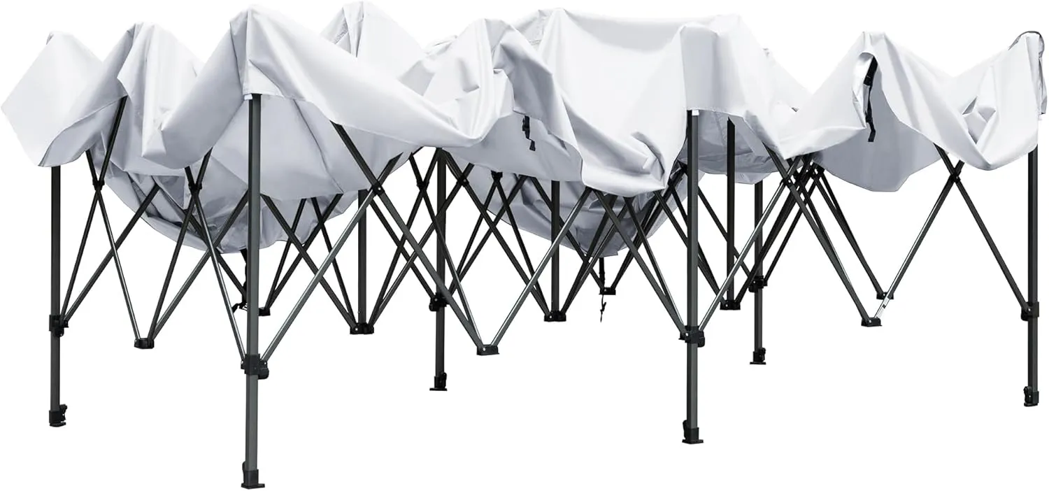 10x20 FT Canopy Party Tent with Wheeled Bag,Outdoor Waterproof Wedding Patio Gazebo W/ 6 Removable Sidewalls,Large Event Shelters W/Sandbags & Adjustable Height,for Party,Wedding,White