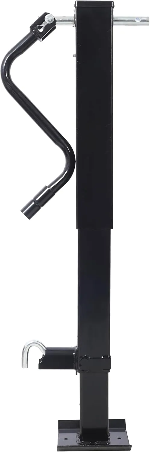 12,000 lb Weld-On Trailer Jack, Heavy Duty Square Tube Jack with Sidewind Crank, 26" Travel, No Mount Tube for Gooseneck, Equipment & Utility Trailers