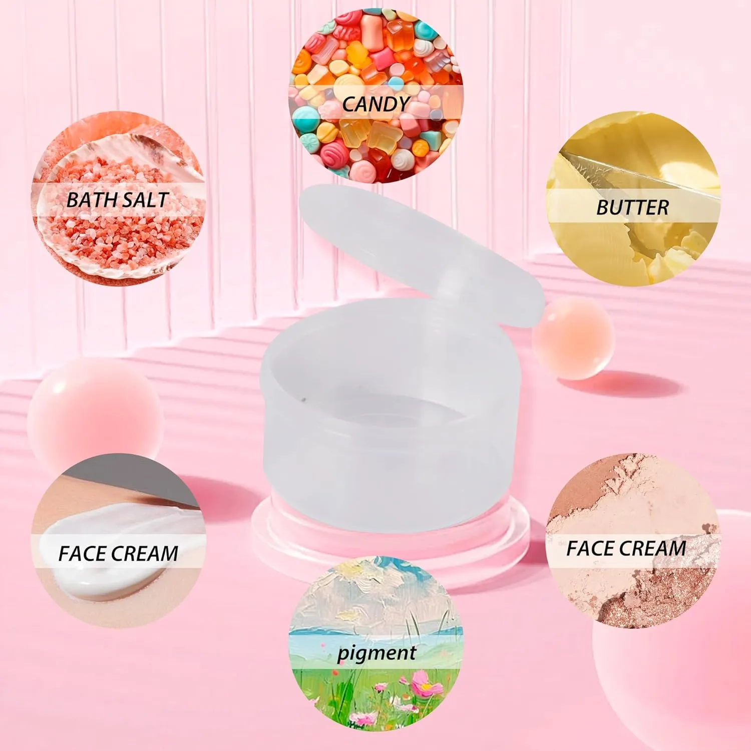150pcs plastic cosmetic jar 7g/7ml clear case with snap lids portable,Travel Storage Cosmetic Samples Beauty Products Mini Containers with Lids, Airtight Cosmetic Containers with Lids