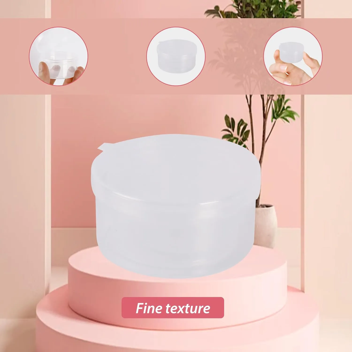 150pcs plastic cosmetic jar 7g/7ml clear case with snap lids portable,Travel Storage Cosmetic Samples Beauty Products Mini Containers with Lids, Airtight Cosmetic Containers with Lids