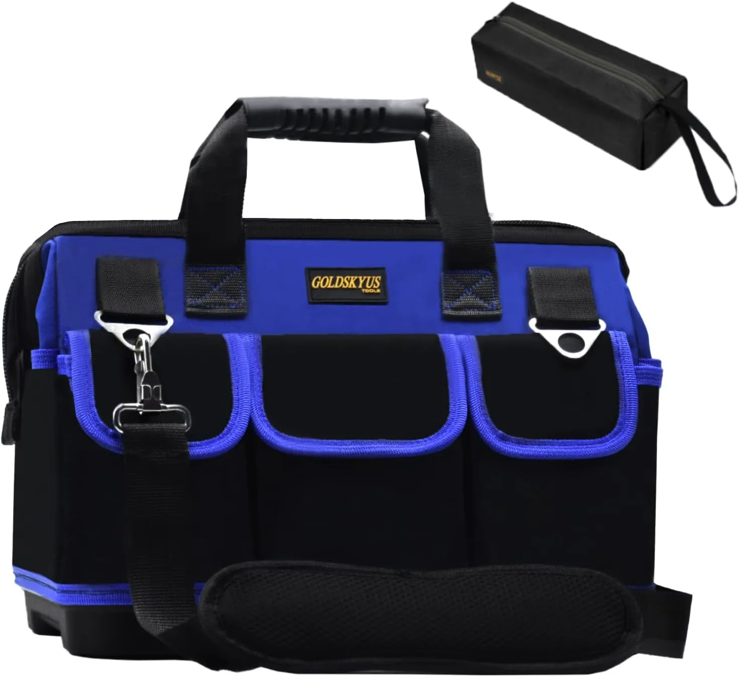 15IN Waterproof Tool Tote, Heavy Duty Bag With Shoulder Strap For Storage (Blue-15Inch)