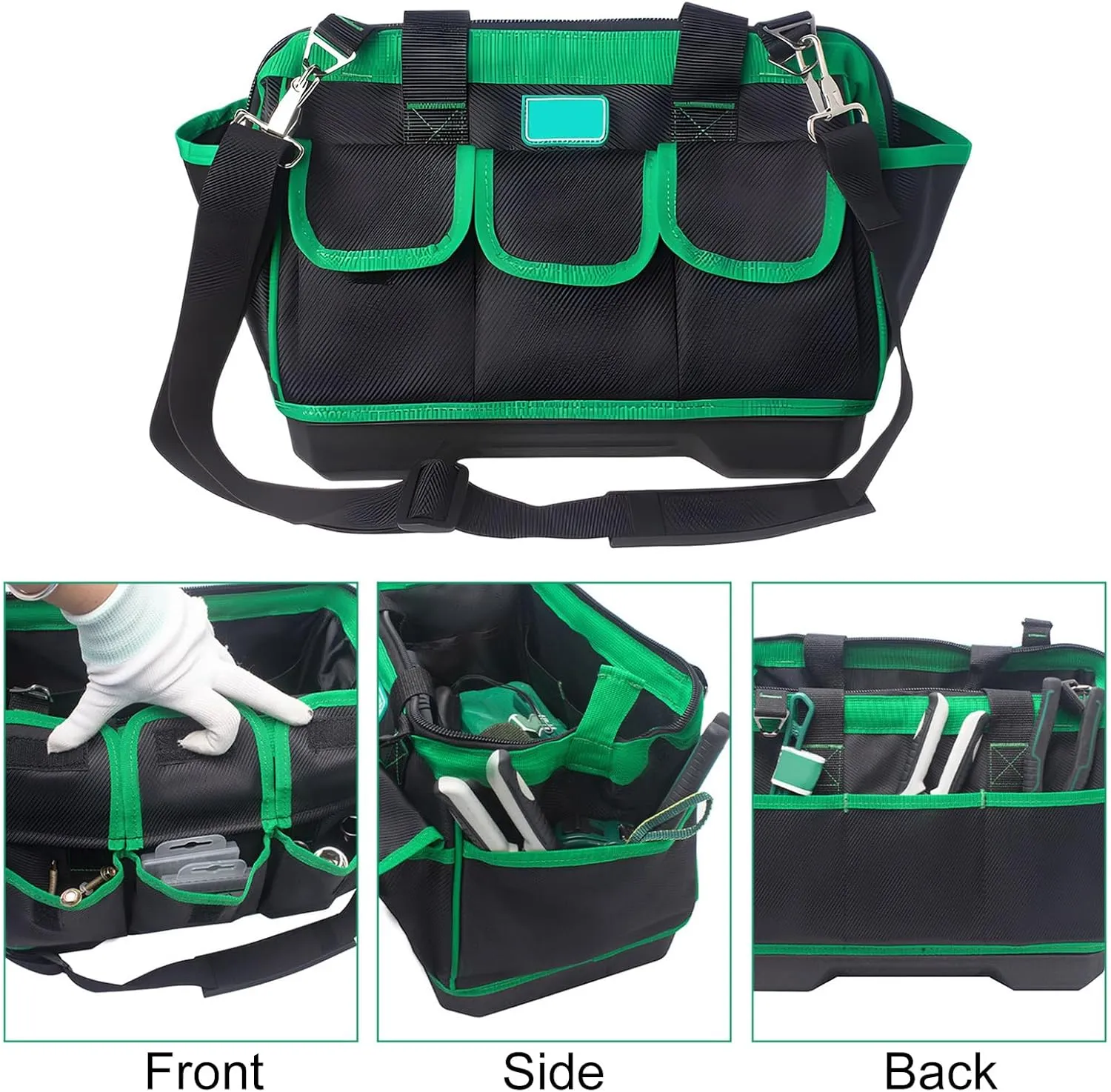 16/18/20in Adjustable Shoulder Strap Tool Bag With Exterior Pocket Multifunction Tool Carriers Organizers Bag