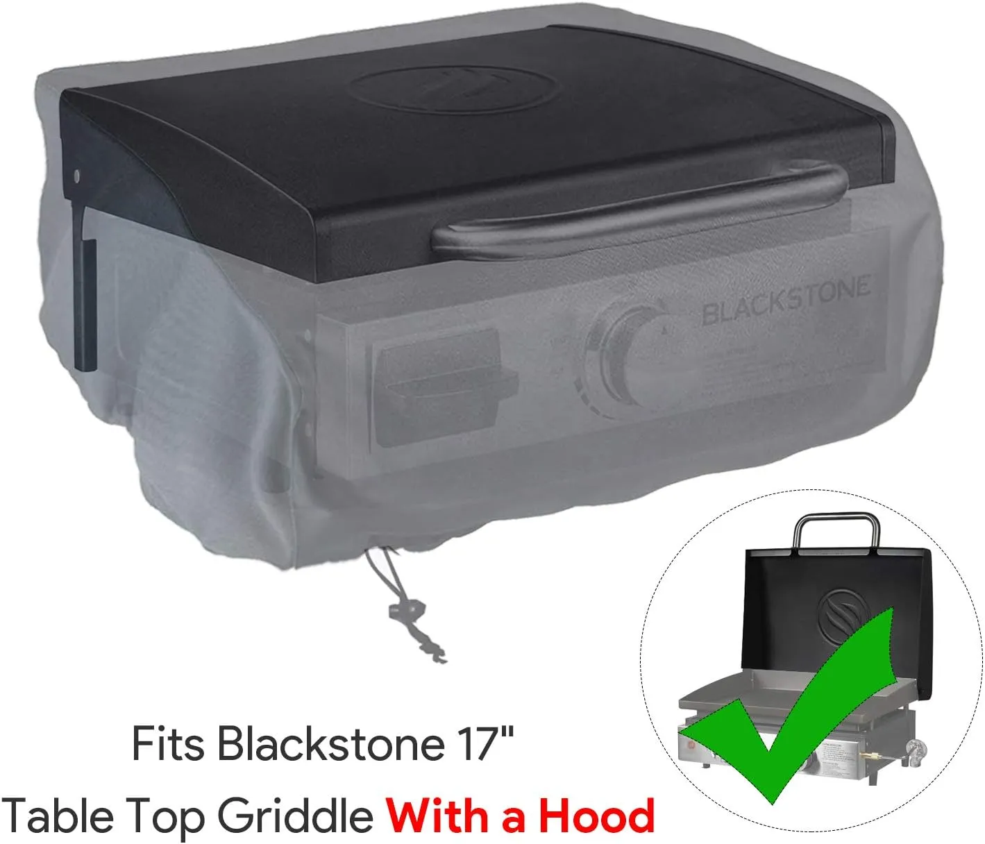 17 Inch Carry Bag and Cover for Blackstone 17" Table Top Griddle With Hood - Heavy Duty 600D Polyester Cover, Replacement Parts