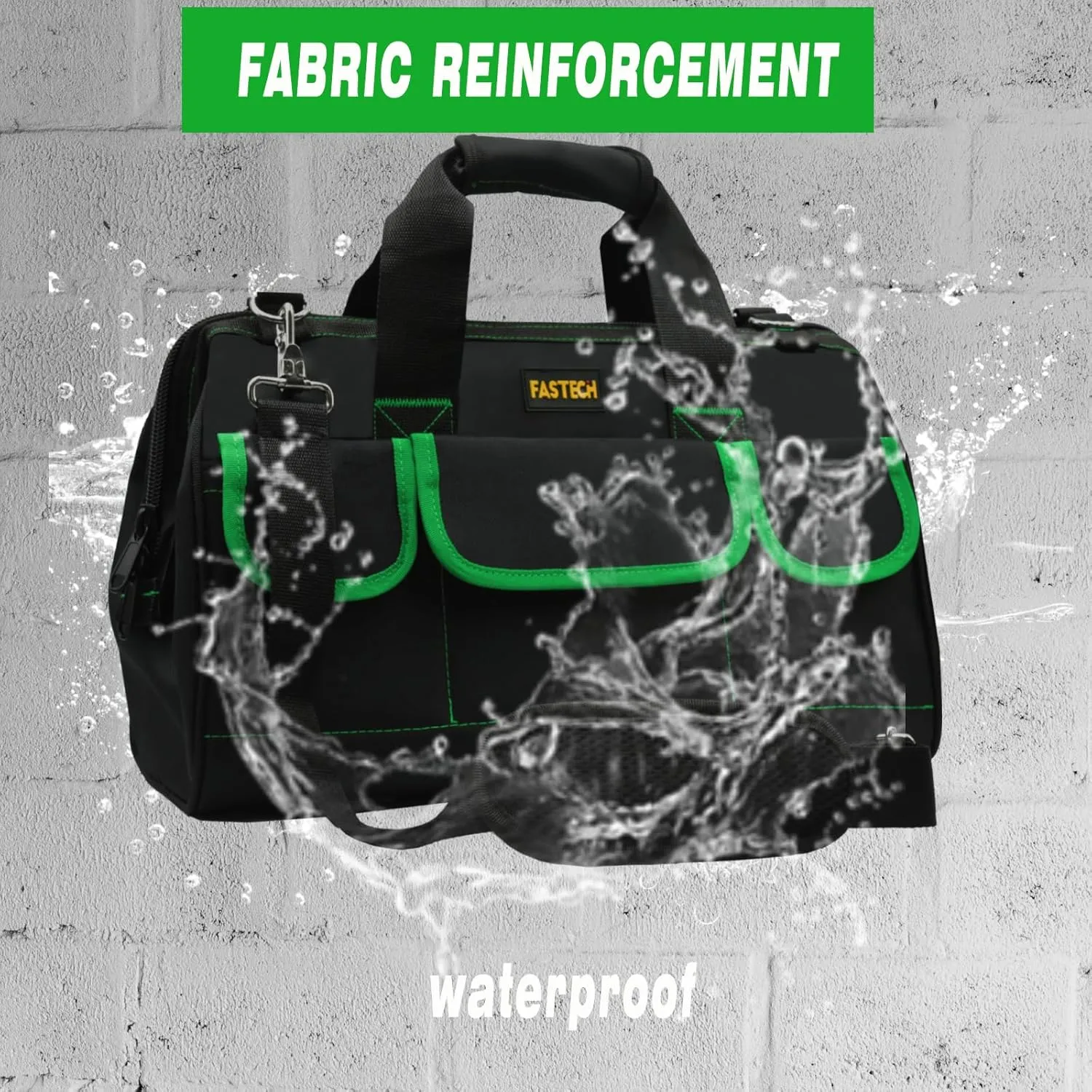 18 Inch Tool Bag With Comfortable Shoulder Straps, Waterproof Wide Mouth Tool Kit, Tool Storage Package For Men/Women (18IN Green)