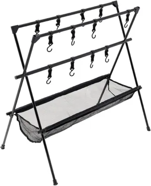 1set Camping Grill Stand Lightweight Outdoor Rack for Picnic and Travel Wear-Resistant Easy to Install for Hanging Clothes Gear Kitchen Utensils