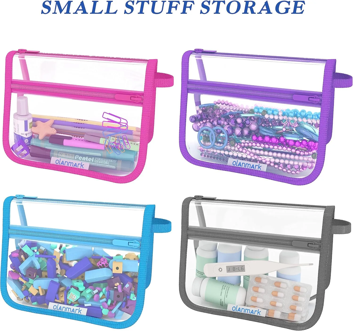 2 Pack TSA Approved Toiletry Bag - Quart Size Travel Bag for Toiletries - Reusable Clear Bag for Liquids - 311 Compliant Airplane Bag Blue