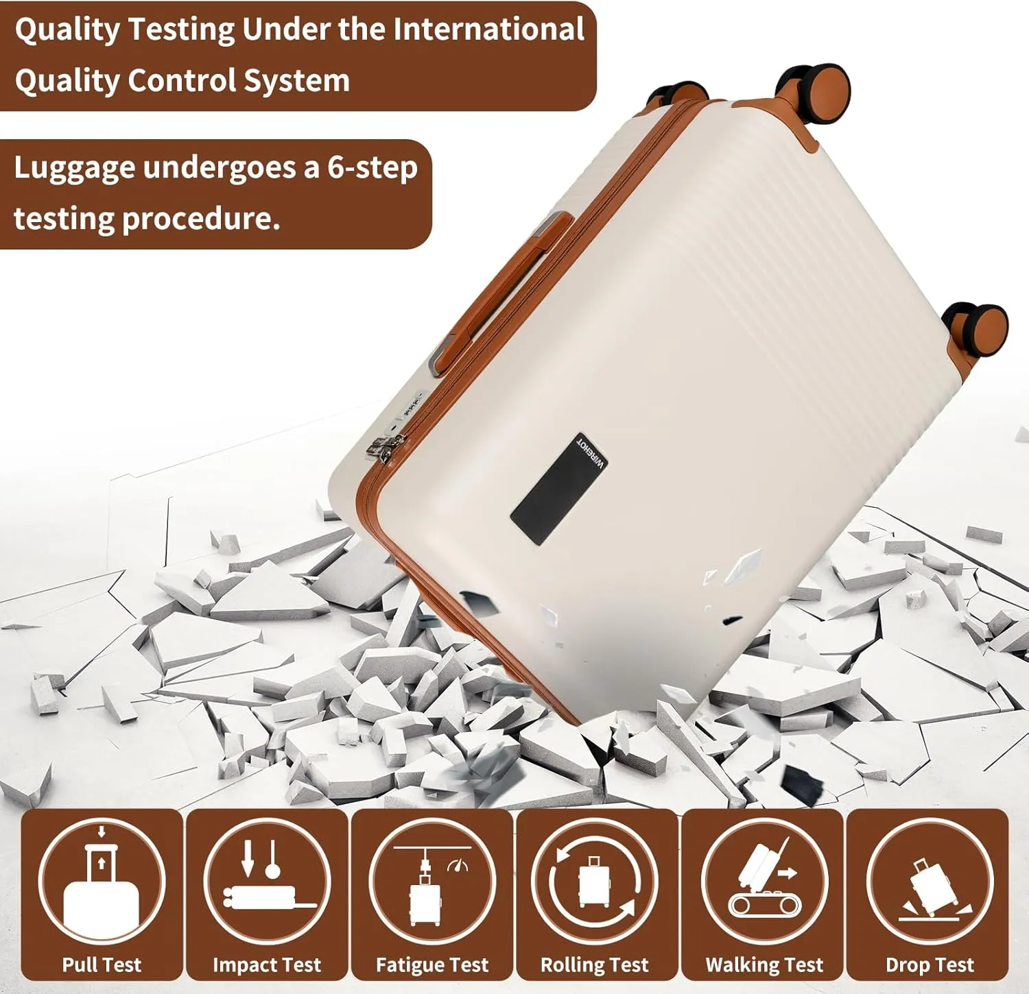 2 Piece Luggage Sets with Spinner Wheels Front Open Pocket, ABS PC Suitcase with TSA Lock & YKK Zipper, Carry On 20/24 inch Medium  Toiletry Bag Handbag, Apricot Off White