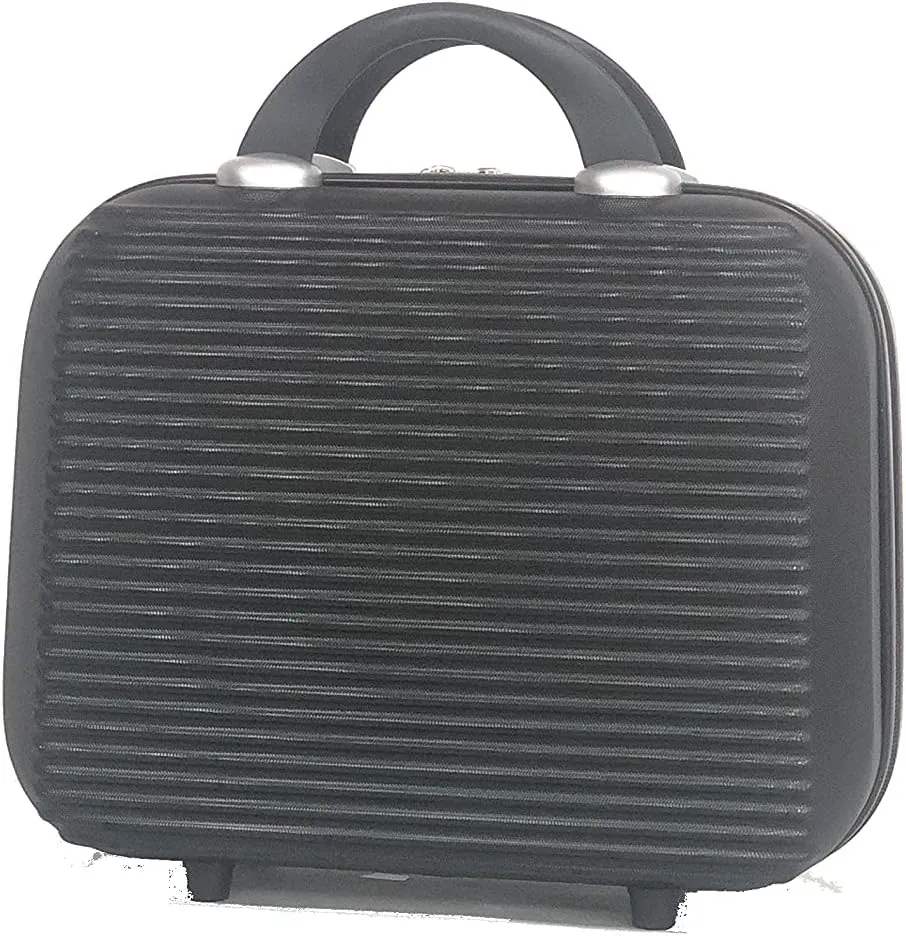 20 inch Cary-On Luggage   Cosmetic Bag with Hard Shell | 20" Ligthweight Cabin Approved Suitcase   Cosmetic Case | Carry on Luggage 22x14x9 Airline Approved | Black