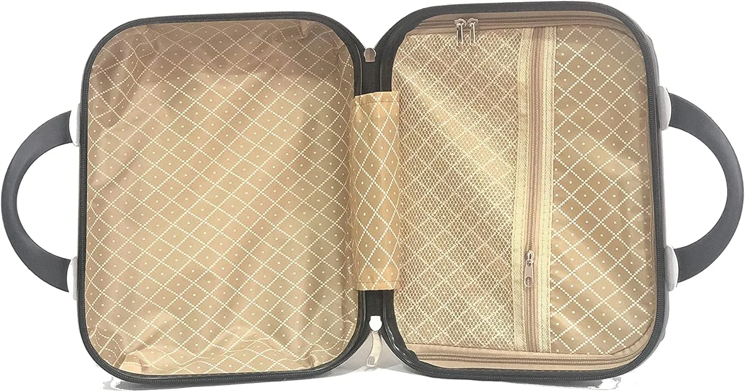 20 inch Cary-On Luggage   Cosmetic Bag with Hard Shell | 20" Ligthweight Cabin Approved Suitcase   Cosmetic Case | Carry on Luggage 22x14x9 Airline Approved | Black