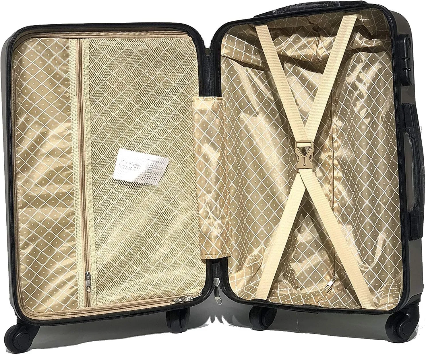 28 inch Large Suitcase   Cosmetic Case | 28" Large Lightweight ABS Hard Shell Luggage and Comestic Bag | 4 Wheels | Champagne
