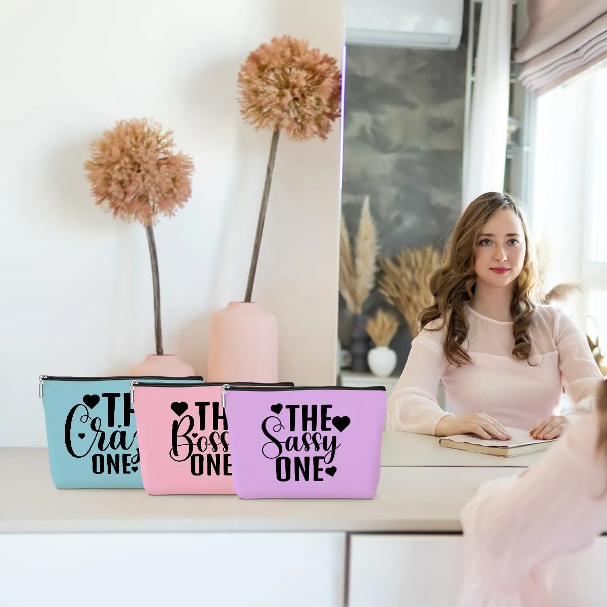 3 Pcs Funny Girls Trip Makeup Bags - Cosmetic Bags for Weekend Gifts, Summer Vacation, Bachelorette Party, Wedding & Friendship Gifts
