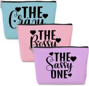 3 Pcs Funny Girls Trip Makeup Bags - Cosmetic Bags for Weekend Gifts, Summer Vacation, Bachelorette Party, Wedding & Friendship Gifts