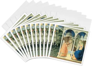 3dRose Greeting Cards - The Annunciation by Fra Angelico - 12 Pack - BLN Italian Renaissance Fine Art Collection