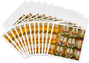 3dRose Greeting Cards - Wooden shoes, Noordhuizen village, theme park, Holland, Michigan, USA - 12 Pack - Randa Bishop - Shops