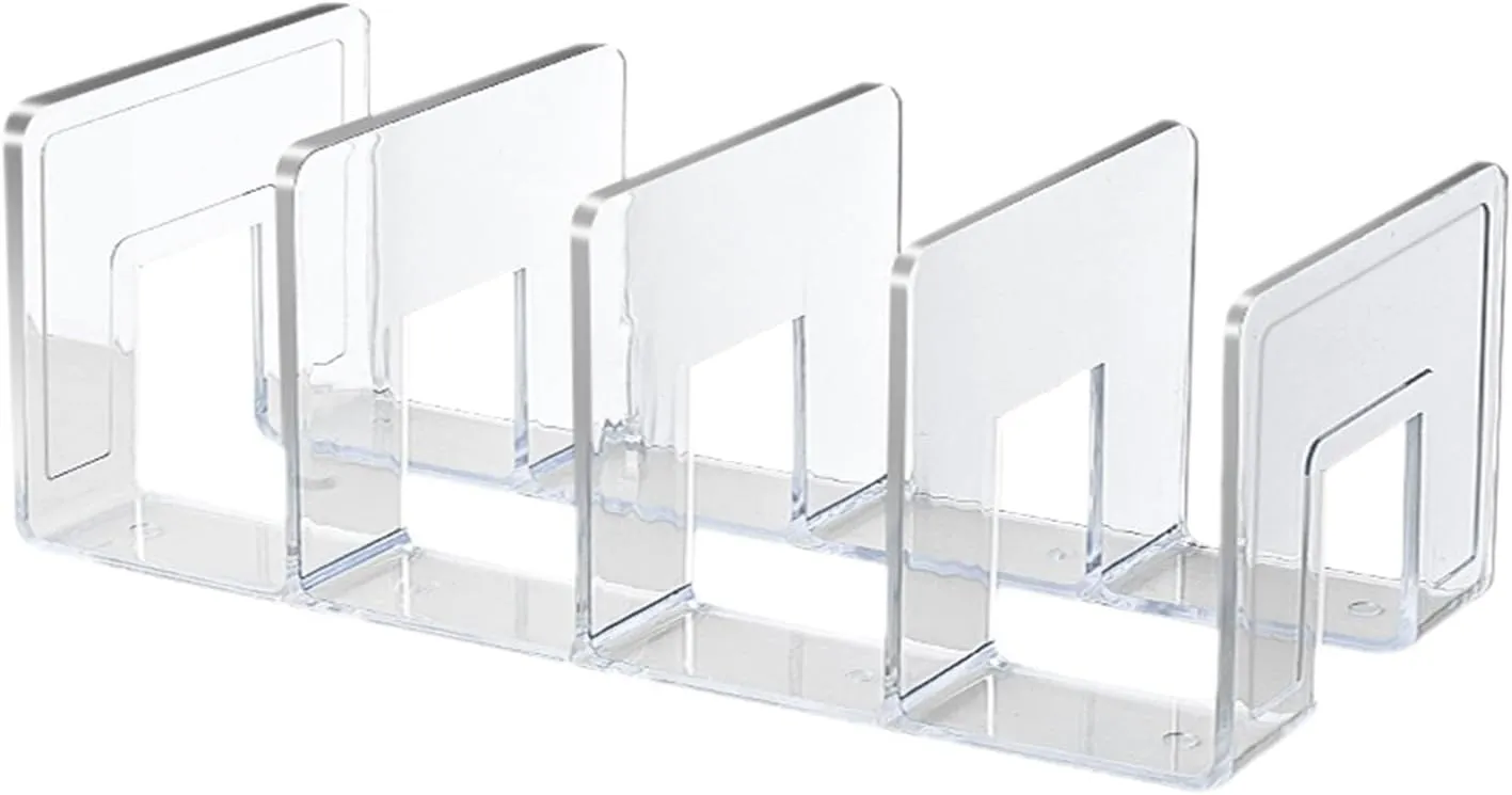 4 Slots Purse Storage Organizer - Clear Shelf Dividers, Bag Storage Shelf | Enhances Visibility Shelf Organizer Divider, Unique Design Upright Position Bag Organizer for Home Kitchen Bedroom Bathroom