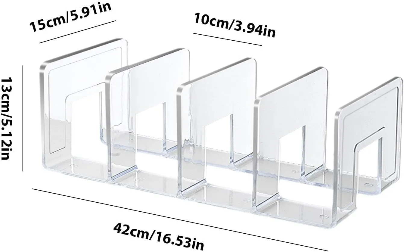 4 Slots Purse Storage Organizer - Clear Shelf Dividers, Bag Storage Shelf | Enhances Visibility Shelf Organizer Divider, Unique Design Upright Position Bag Organizer for Home Kitchen Bedroom Bathroom