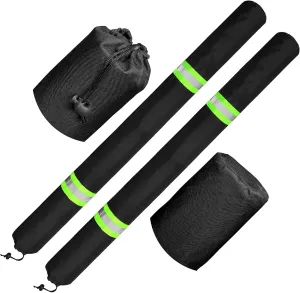 48 Inch Thickened Foam Boat Trailer Guide Pole Pad and Cover with Capped End and Reflective Stripe for Ski Boat, Fishing Boat or Sailboat Trailer