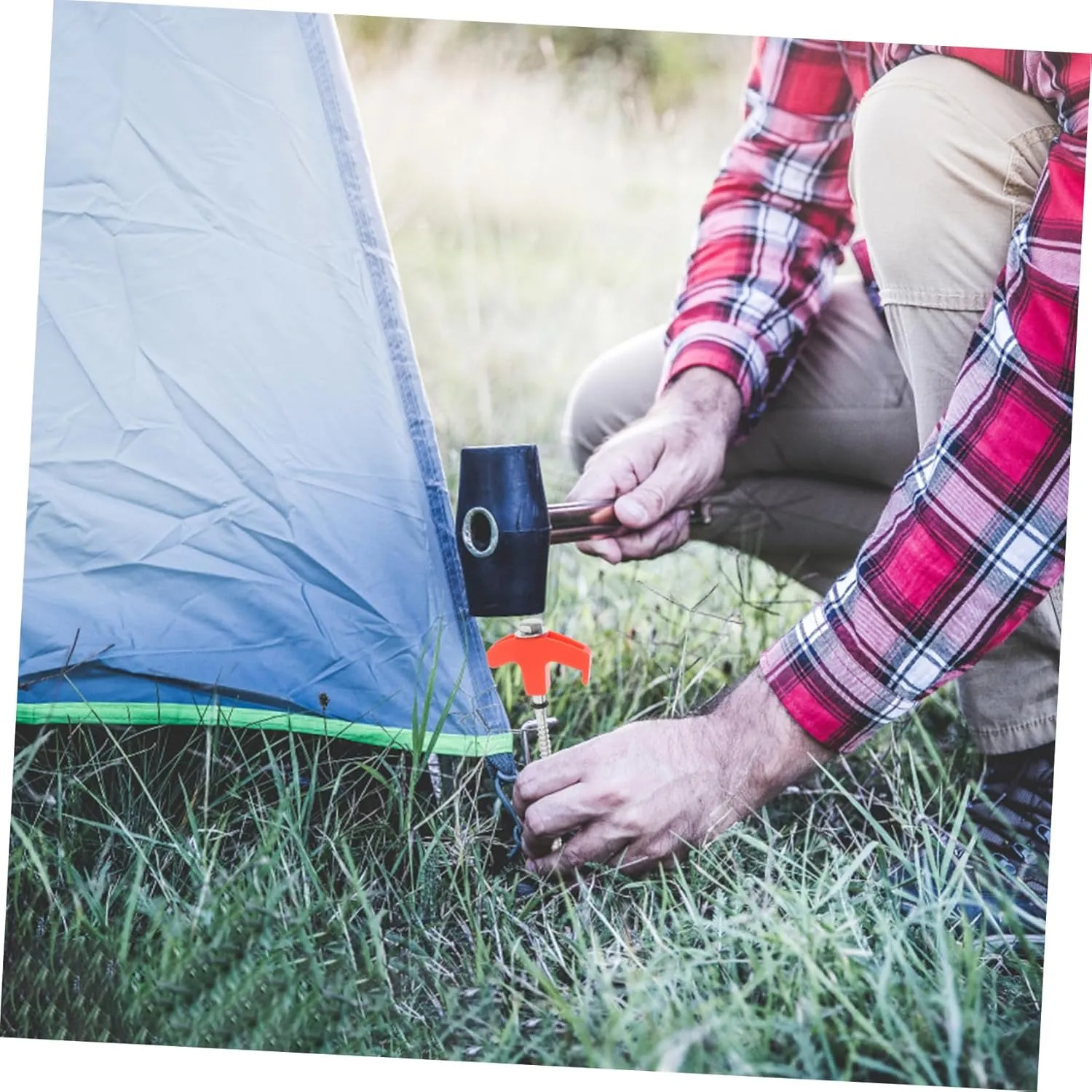 4pcs Heavy Duty Tent Stakes Lightweight Ground Pegs for Camping Canopy Tarp and Gazebo Easy to Use Multi-use Ground Anchors for Outdoor Activities