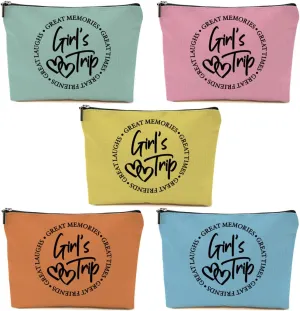 5 Pcs Girls Trip Gifts Favors, Girls Weekend Gifts Makeup Bag, Bestie Gifts Weekend Bag Travel Gifts Vacation Cosmetic Bag, Friendship Gifts for Women Bride, Graduation Wedding Gifts Toiletry Bag