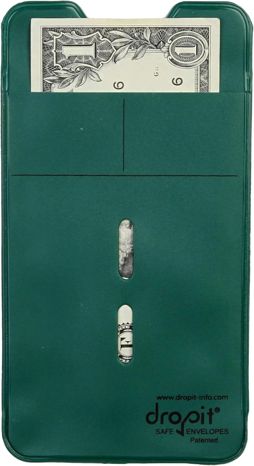 50 Green Reuseable, Heavy-Duty Vinyl Dropit Safe Envelope for Depositing of Currency and Money, Size 50, Green