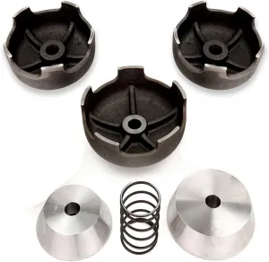 6 Piece Light Duty Truck Large 2 Cone & 3 Bell Clamp Adapter Set for Ammco Brake Lathes with 1" Arbor - Made in USA