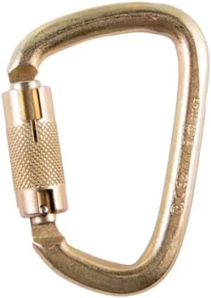 7401 4 7/8 in Steel Carabiner, ANSI 50kN Heavy Duty Auto Twist Lock Carabiner Clip, Construction, Tower Climbing, Utility Fall Protection
