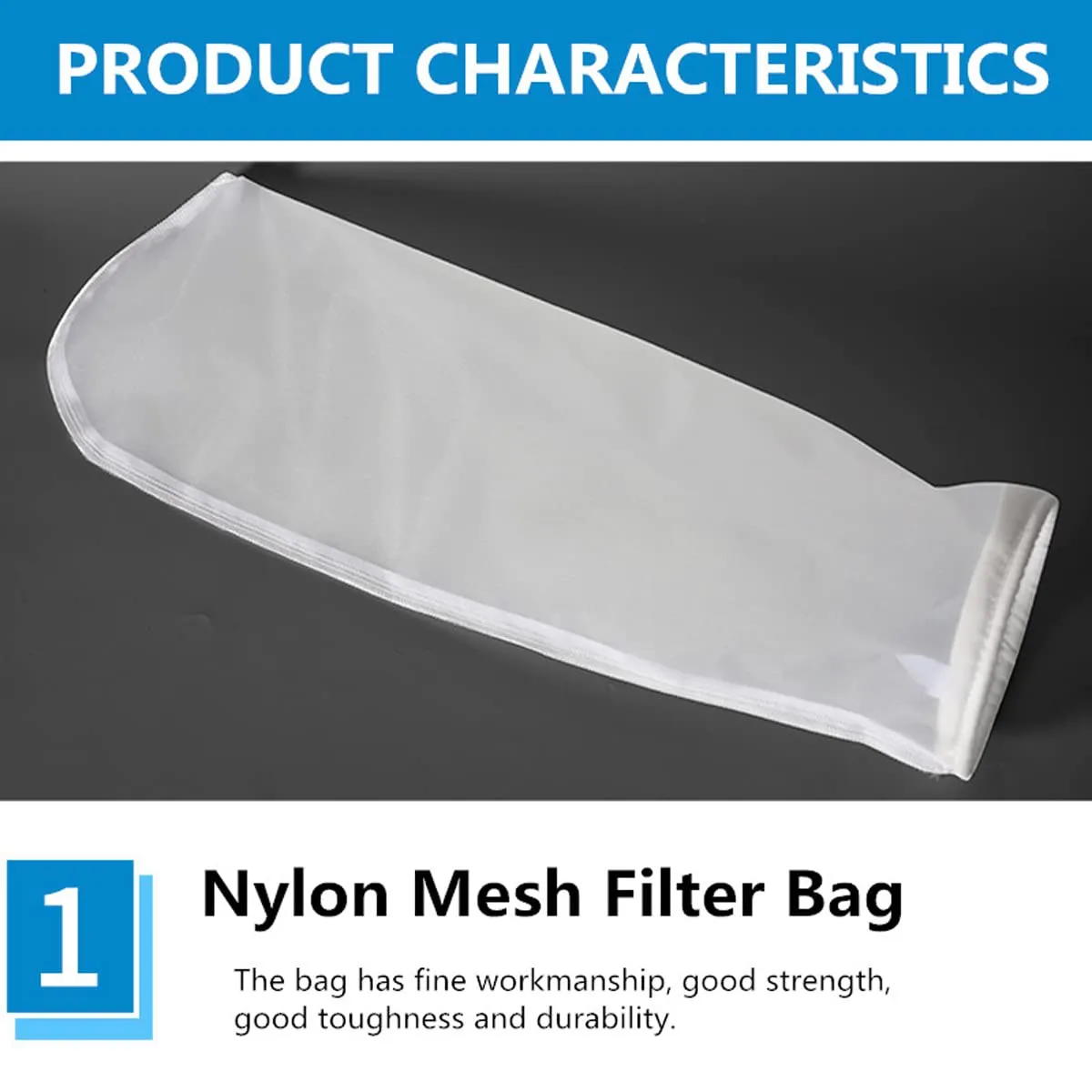 7Inch Ring 400 Micron Nylon Monofilament Mesh Filter Bag,7" x 32" Liquid Filter Sock (400Micron 7" x 32“)