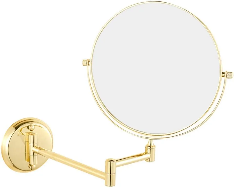 8-Inch Wall Mounted Makeup Mirror - Double-Sided Adjustable Vanity Mirror with 5X/7X Magnification Nickel Finish Swivel Design for Bathroom and Cosmetic Use Cosmetic Mirror