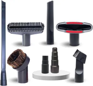 8-Pack Household Vacuum Cleaning Kit – Fits 1-3/8" (35mm), and 1-1/4" (32mm) Attachments & Accessories: Includes Hose Adapters, Flexible Crevice Tool for Hard-to-Reach Places, and More