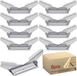 8 Pcs Pontoon Wing Brackets Pontoon Trailer V Wing Bunk Galvanized Bracket Pontoon Boat Trailer Guides Lift Cradle Cleats Boat Trailer Parts Accessories