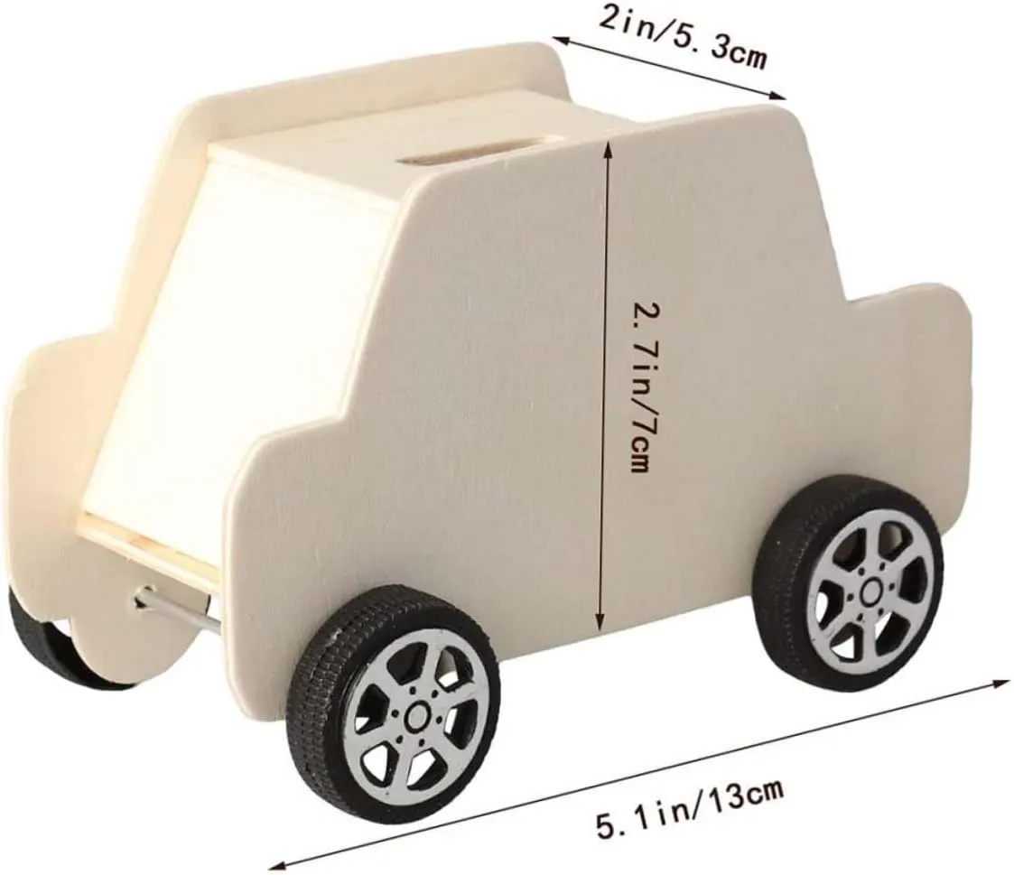 8pcs Wooden Car Shaped Piggy Banks Unfinished Saving Pots for Boys and Girls Creative Money Saving Boxes for Home Decor Fun and Educational Toys