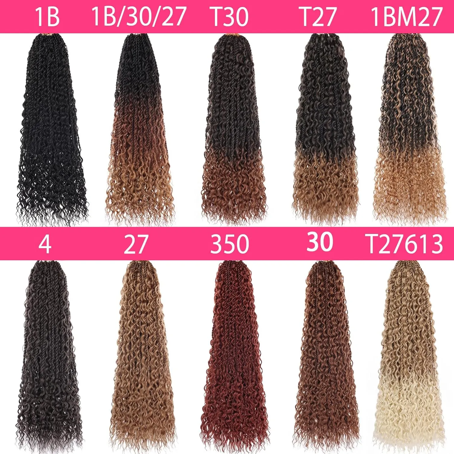 9 Packs Ombre Brown Senegalese Twist Crochet Hair with Curly Ends 24 Inch Boho Island Twist Crochet Braids Pre Looped Natural Goddess Box Braids Crochet Braiding Hair for Black Women T30#
