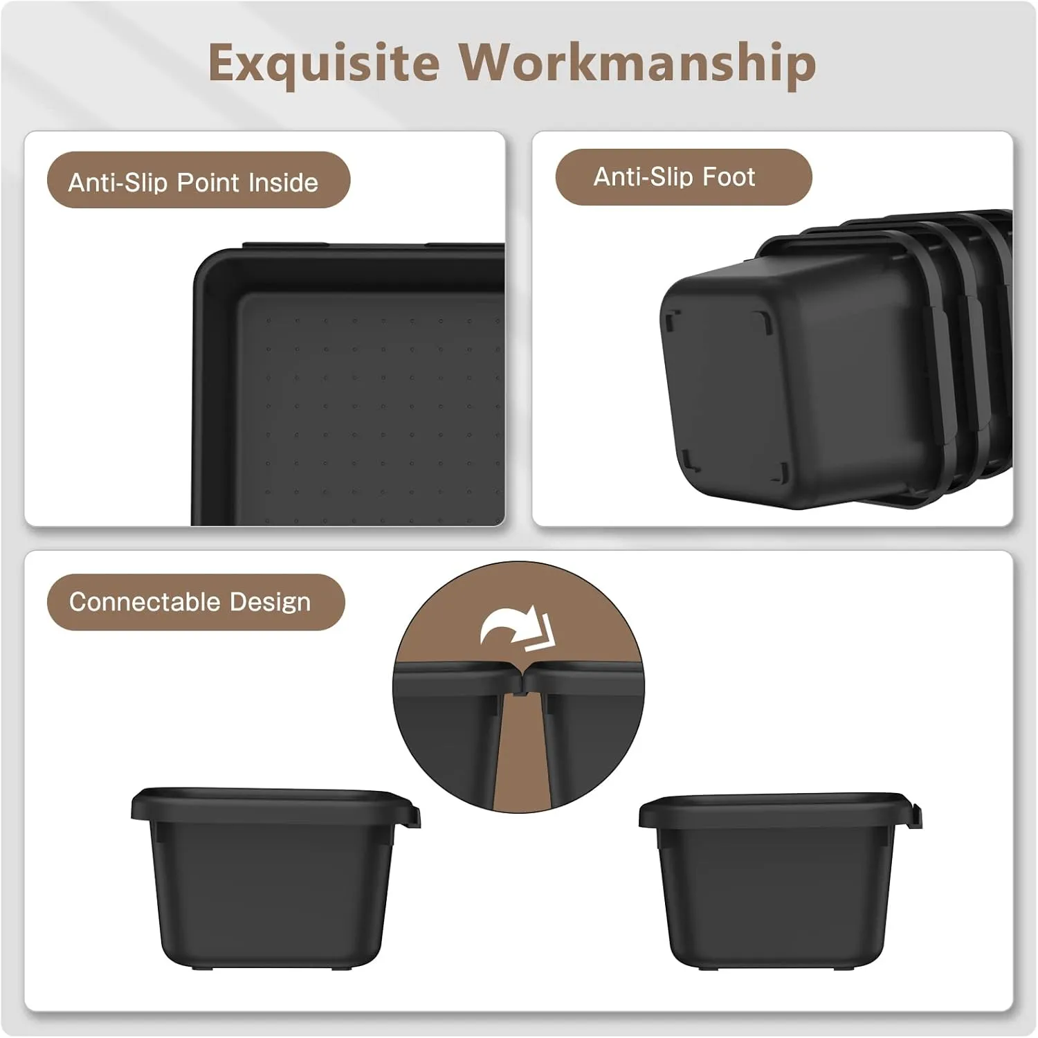 A-LuGei 【42PCS】【Black】 Tool Box Organizer Tray Divider Set, Desk Drawer Organizer, Garage Organization and Storage Toolbox Accessories for Rolling Tool Chest Cart Cabinet Work Bench Small Parts