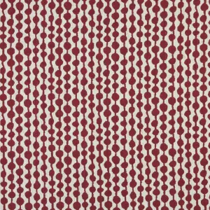 A0010A Red and Off White Circle Striped Designer Quality Upholstery Fabric by The Yard