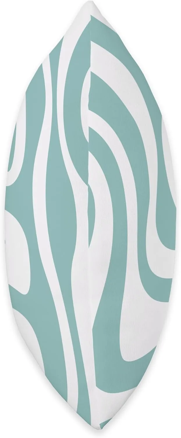 Abstract Boho Neutral an Aqua Striped Swirl Lines for Girl Throw Pillow, 18x18, Multicolor