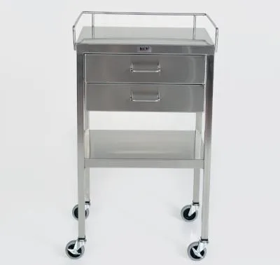 AC232 Stainless Steel Anesthesia/Utility Table with 2 Drawers
