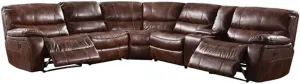 Acme Brax 6 Piece Faux Leather Reclining Sectional Set in Brown
