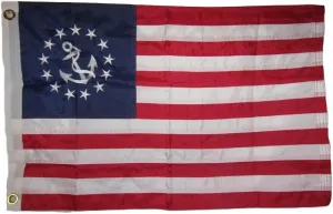 AES 20x30 Embroidered Sewn Nautical Ensign Yacht Naval 300D Nylon Flag 20"x30" Fade Resistant Double Stitched Premium Penant House Banner Grommets