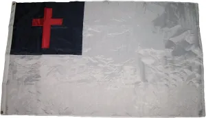 AES 2x3 Embroidered Christian Christ Cross 200D Sewn Nylon Flag 2'x3' Made in USA Fade Resistant Double Stitched Premium Penant House Banner