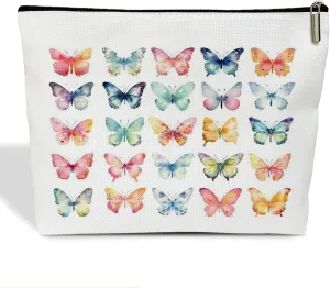 Aesthetics Makeup Bag for Women, Butterfly Gifts for Women Butterflies Lover Gifts for Daughter Sister Besties Coworker Friends Toiletry Cosmetic Bag, Zipper Travel Organizer Pouch -FS296